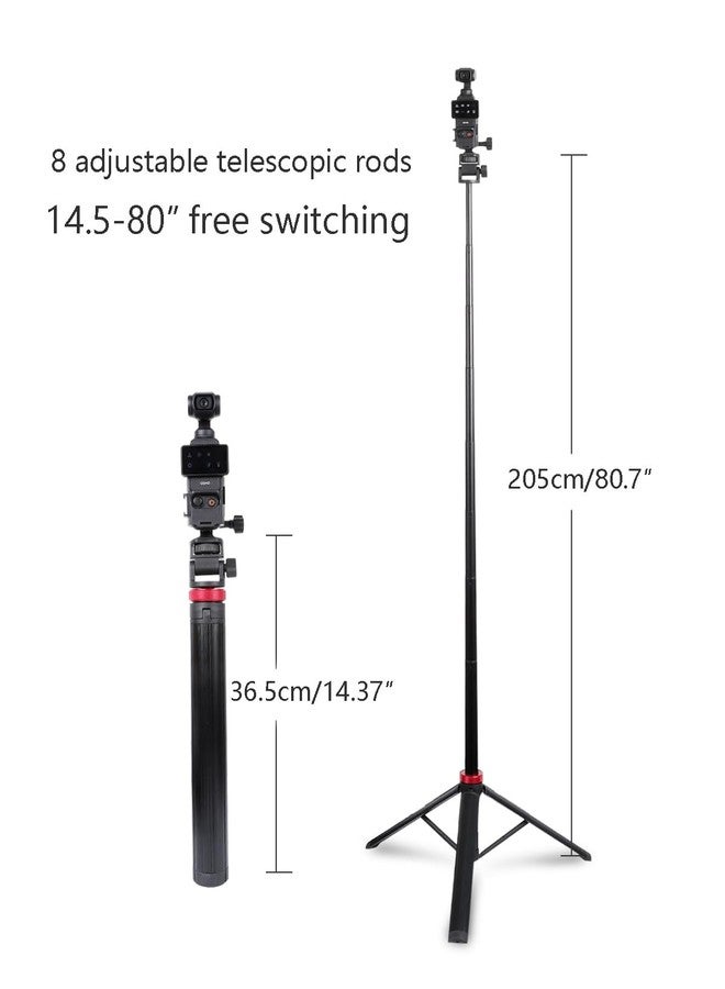 Leenconghui 80" Tripod & Selfie Stick for DJI Osmo Pocket 3，Expandable Selfie Stick Tripod Accessory for DJI Osmo Pocket3 - Image 3